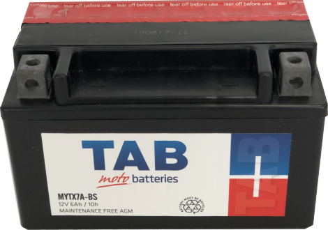 Motociklu akumulators TAB AGM YTX7ABS 6AH 12V A